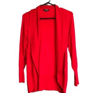 Long sleeve drape cardigan with wide collar.